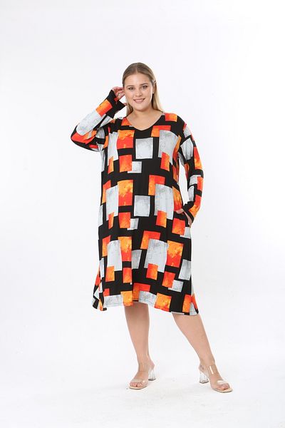 XL Modam Women's Lycra Patterned Plus Size Dress