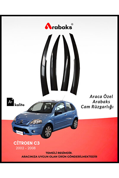 Arabaks Citroen C3 2002-2008 Cam Rüzgarlığı 4’lü Takım (MUGEN TİP, DAYANIKLI ...