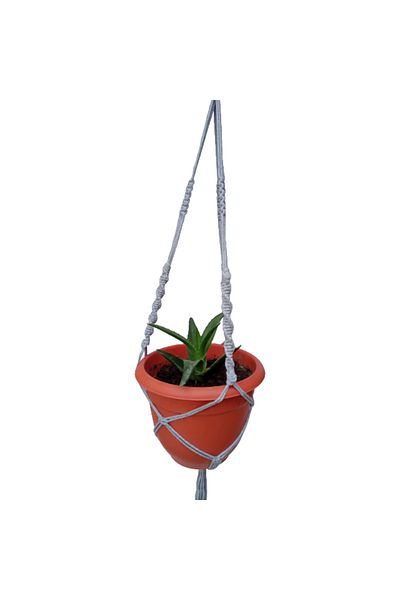 OEM Macrame flower pot hangers, gray with three spirals