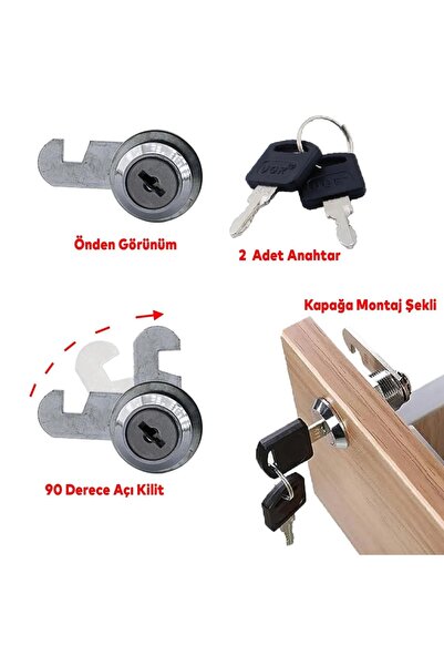 CANEX MANDALLI ÇEKMECE KİLİDİ NİKEL 20 MM