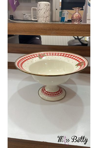 Miss Betty Mela Rossa Enamel Footed Fruit Bowl 30 cm