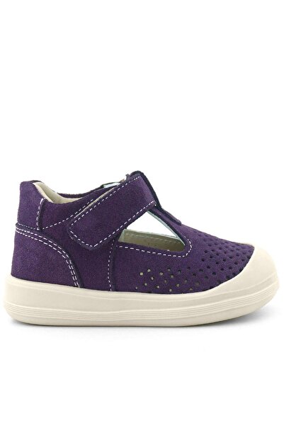 Rakerplus Shaun Genuine Leather Purple White Velcro Anatomical Baby Sandals