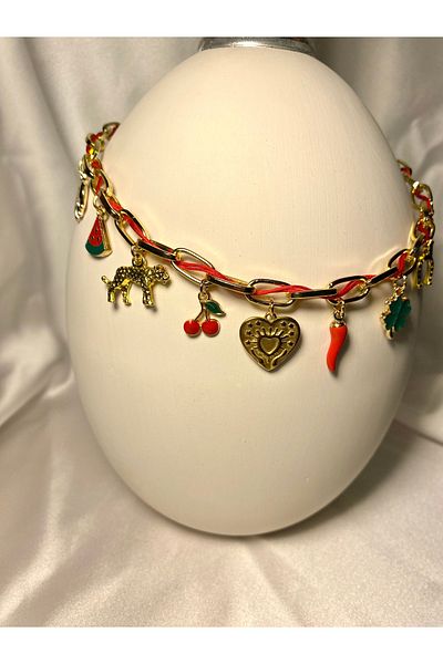 MODA Red Charm Necklace
