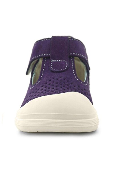 Rakerplus Shaun Genuine Leather Purple White Velcro Anatomical Baby Sandals