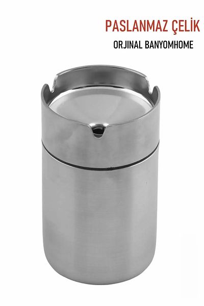 BanyomHome Stainless Steel Steel Ashtray 10cm Chrome Color