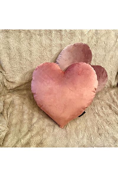 OEM Heart Shaped Decorative Pillow, Made of Pink Velvet