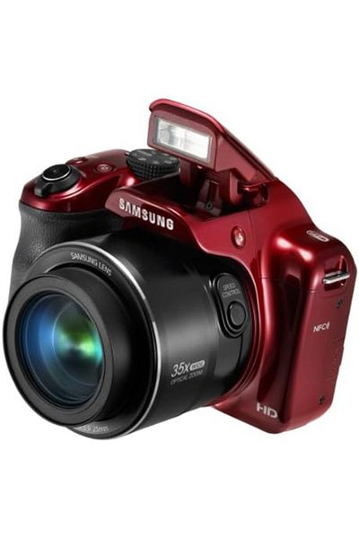 Samsung WB1100F Smart Digital Camera 16.2MP CCD with WiFi and NFC Technology, 35x Optical Zoom (Red)