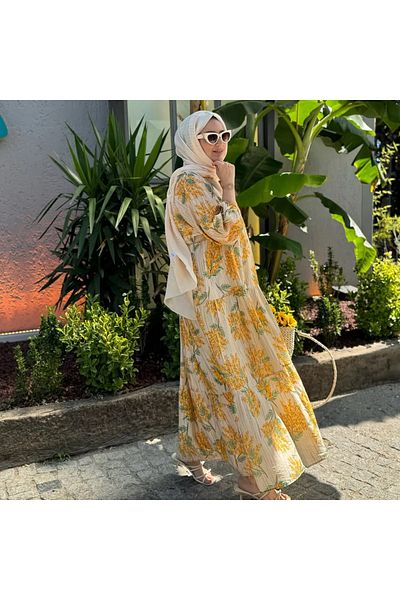 Oxygen Scarfs Women's Mimosa Patterned Dress - Yellow