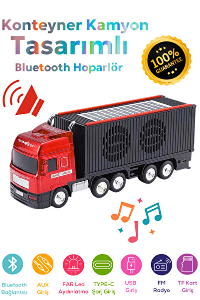 POLYGOLD Kamyon Model Araba Kablosuz Hoparlör TF Kart USB Bluetooth FM Radyo ...