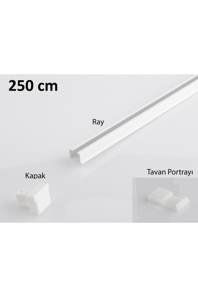 Peria Perde Sistemleri Tek Kanallı Beyaz Alüminyum Perde Kornişi (Tekli Korniş)