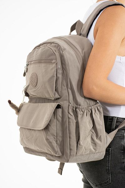 H&D COLLECTİON Unisex Αδιάβροχο ύφασμα με θήκη για φορητό υπολογιστή μεγάλου μεγέθους ανοιχτό γκρι έγχρωμο σχολικό σακίδιο πλάτης ταξιδιού 3016