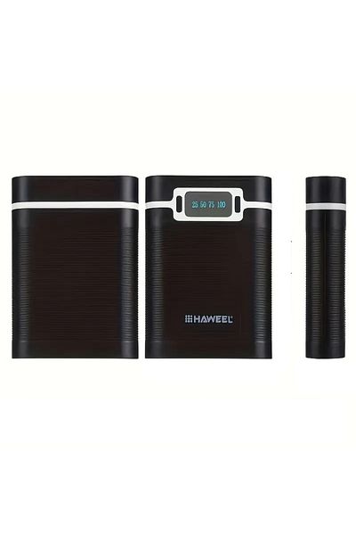 Haweel 10000mAh Power Bank&Charging Station,with 4x18650 Batteries of 2600mAh (Included) with Light Bulb