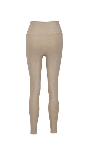4upower High Waist Texture Patterned Sports Leggings – Beige