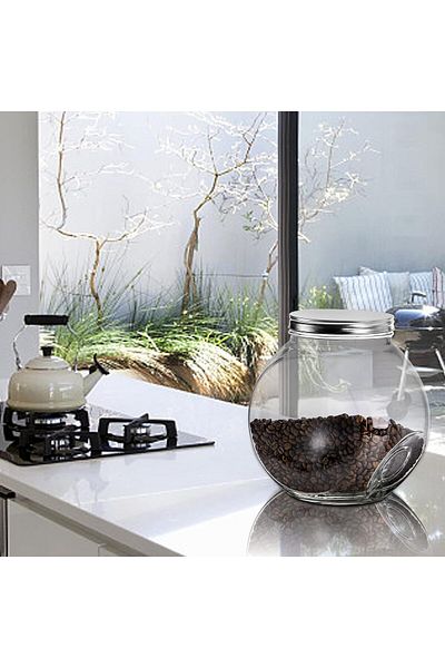 co arma Large Clear Glass Spice Jar with Lid