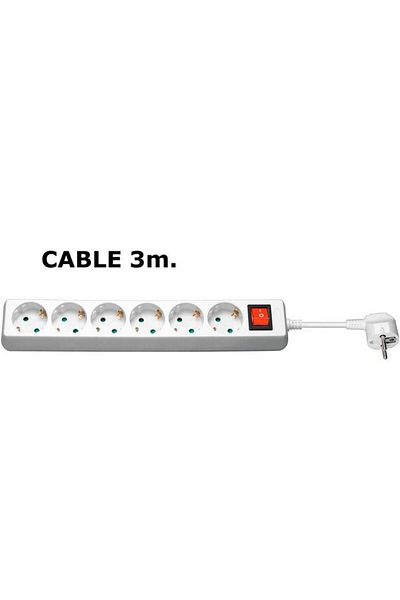 Inna marka MicroConnect 6-way Schuko Socket 3M Biały