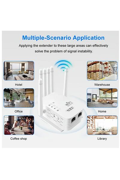 OURLİNE Smart Wi-Fi Extender and Splitter with 6 Antennas