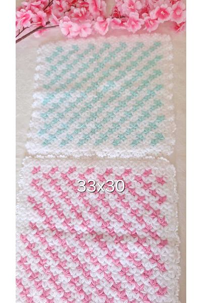 SOUL BY A&B Hand Knitted Bath Washcloth Bath Scrub Pink Blue Washcloth Scrub Mother Father Child