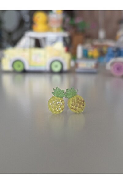 AyShope زوج واحد من أقراط السيليكون المزخرفة بنمط الأناناس من Bioplast ذات طر...