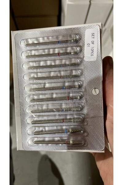 global fashion Diamond manicure burr set, 10 pieces, 01