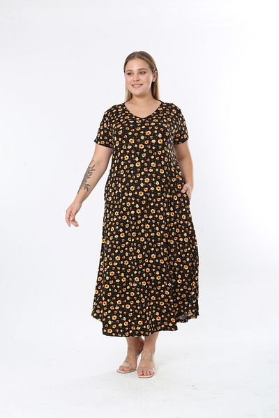 XL Modam Lycra Patterned Large Size Dress
