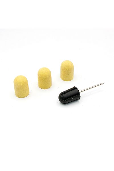 global fashion Set of holder and 3 spare pieces for nail file, 16*25 mm, yellow, grit 100