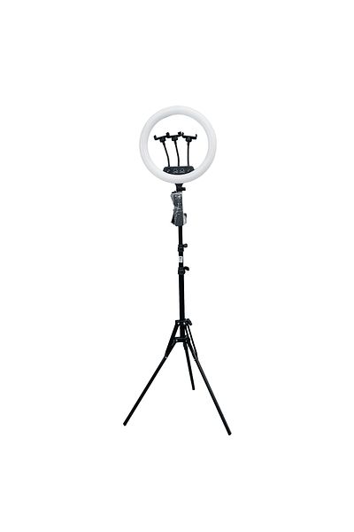 global fashion Circular lamp with tripod, Led MJ-14, USB, 3 phone holders, selfie
