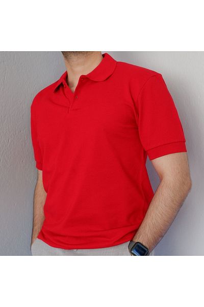 Butik Polo Neck Red Men's T-Shirt Regular