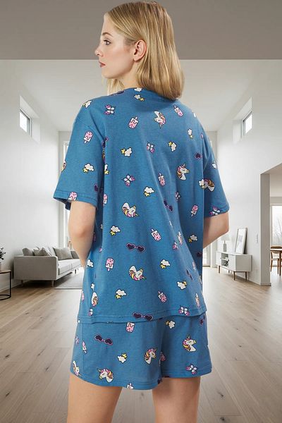 PayBuy Women's Summer Short Sleeve Cotton Pajama Set Unicorn Pattern Comfortable Distinguished Material High Quality
