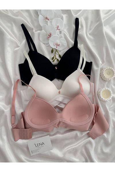 Lena Homewears Women's Laser Cut Comfortable 3-Piece Bra Set