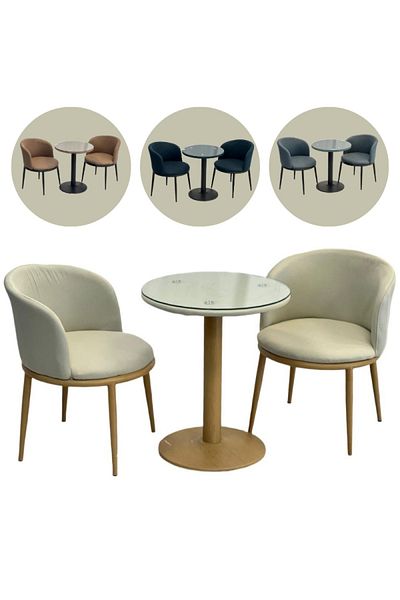 AZAF 3-Piece Classic Round Table With Chairs