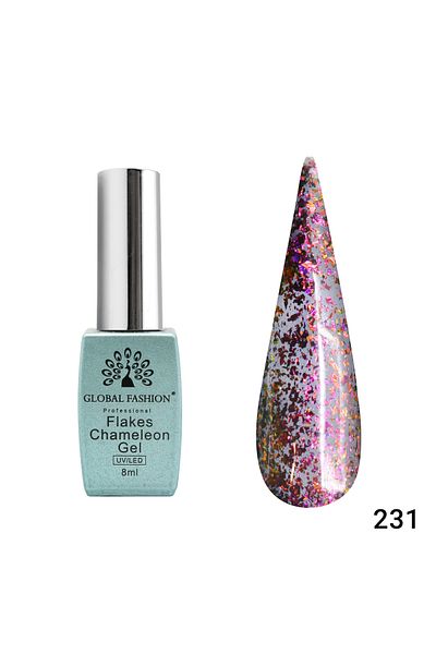 global fashion Oja semipermanenta Flakes Chameleon 8ml, 231