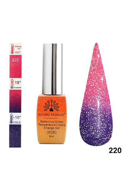 global fashion Oja semipermanenta termica, Temperature Color Change Disco 8ml, 220