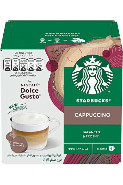 Starbucks قهوة كابتشينو من نسكافيه دولتشي جوستو ١٢ كبسولة