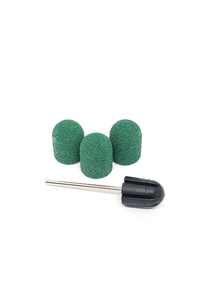 global fashion Set of holder and 3 spare emery boards for nail file, 13*19mm, green, grit 100