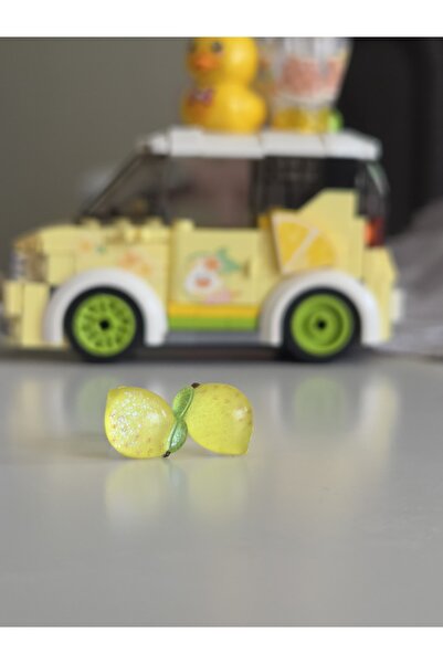 AyShope Antialerjik Şeffaf Uçlu Bioplast Limon Desenli Silikon Küpe Bir Çift