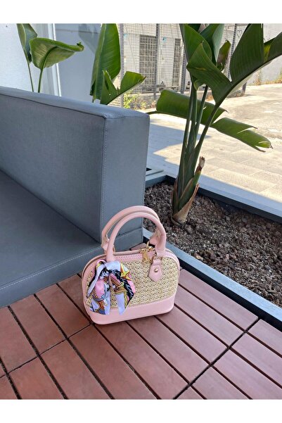 Senza Vedere Bella Hasır ve Fular Detaylı Çapraz Çanta