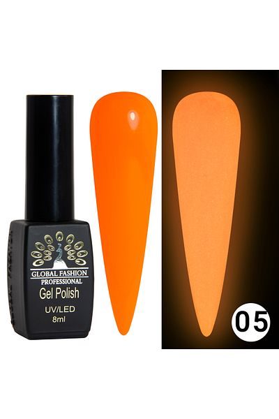 global fashion Oja semipermanenta Luminous, Global Fashion, fosforecenta, 8 ml, 05