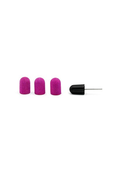 global fashion Set of holder and 3 pieces of spare sandpaper for electric nail file, 16*25mm, lilac, grit 120