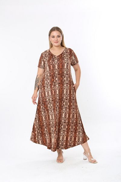 XL Modam Women's Lycra Patterned Plus Size Dress