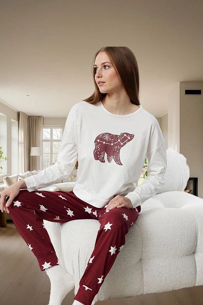 PayBuy Women's Star Pattern Cotton Pajamas Set Comfortable Fit Long Leg Perfect Fit Lasting