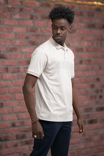 ADVANTE Tricou cu gât polo cu dungi din Lycra cu croiala normală