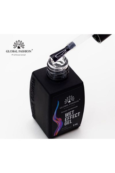global fashion Bază pentru împrăștierea gelului cu efect umed, transparentă, pentru design umed, 8 ml.
