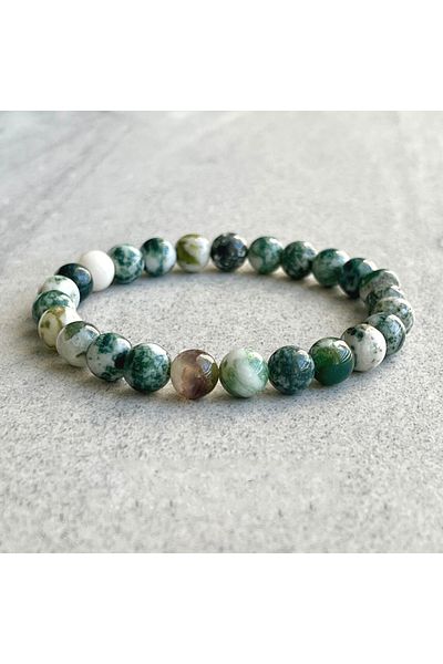 Alnis Atelier Mossy Agate Natural Stone Bracelet