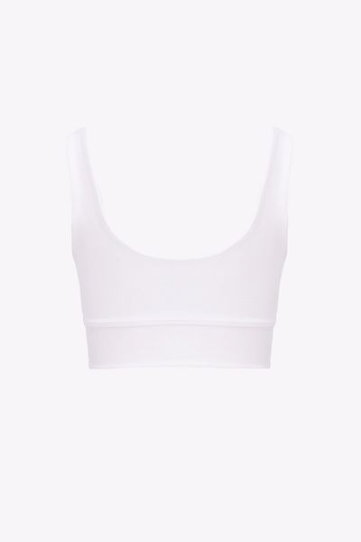 4upower Plain White Sports Bra – Wide Band