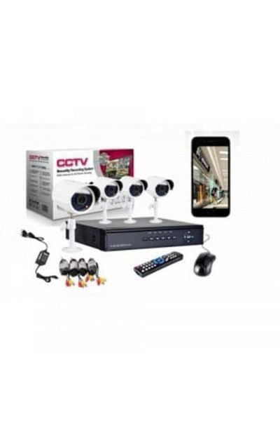 Blusmart Sistem de supraveghere video CCTV KIT DVR 4 Camere exterior 220 V HD D 1