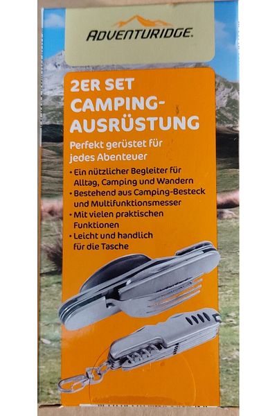 Adventuridge Adventuridge 2 x camping knife set, 21 functions