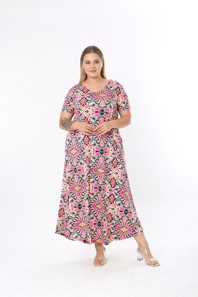 XL Modam Women's Lycra Patterned Plus Size Dress