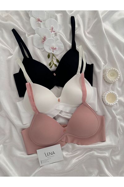 Lena Homewears Women's Laser Cut Comfortable 3-Piece Bra Set