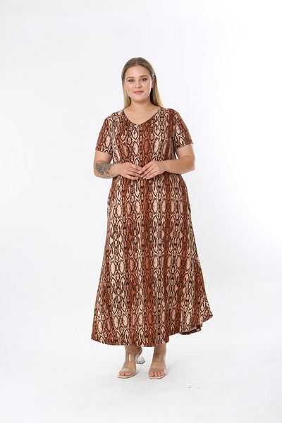 XL Modam Women's Lycra Patterned Plus Size Dress
