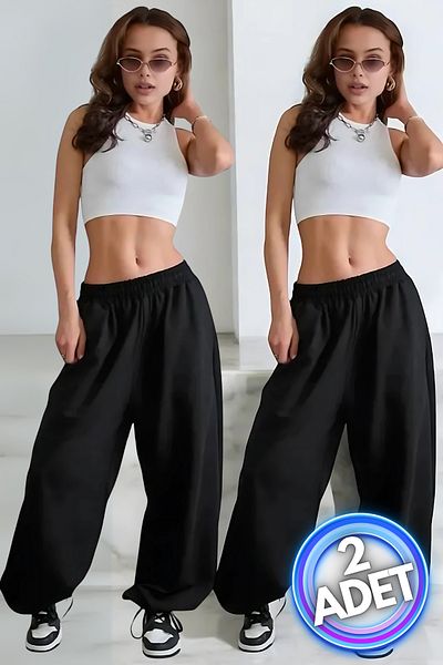 vladivosto Plus Size Loose Fit Extra Long Oversize Sweatpants Battal Pajamas Black Gray